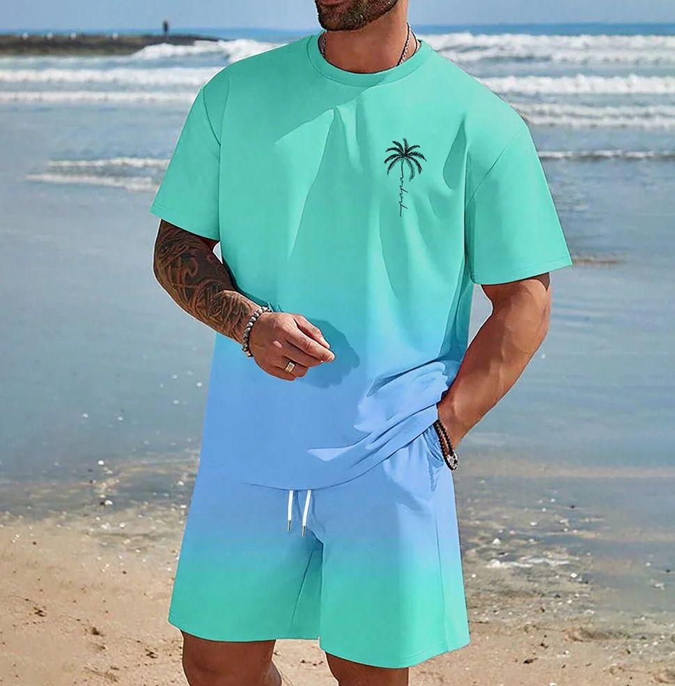 Men's Tropical Print Short Sleeve Shirt - Loose Fit Hawaiian Beach Shirt For Vacation & Summer | Lightweight Breathable Fabric | Casual Resort Wear_viptrois.com