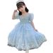 Girls Elsa Princess Dress 2024 Summer New Girls Dress Elsa Princess Mesh Children's Day Performance Skirt Trendy_viptrois.com