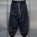 Men’s Clothing Summer Thin Outdoor Quick Drying Sports Pants Men's Trendy Loose Large Size Wide Leg Casual Nine Point Cuff Harem Pants_viptrois.com