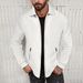Men's Casual Winter Jacket With Multiple Zipper Pockets - Lightweight Polyester Pullover Coat In Solid Colors_viptrois.com