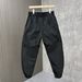 Men's Loose Fit Cargo Pants Multi Pocket Outdoor Casual Sports Quick Drying Functional Cropped Harem Drawstring Trendy Pants_viptrois.com