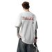 Floral Embroidery Couple Short Sleeved Men's Summer American Heavy Cool Breathable T Shirt Cleanfit Loose Top_viptrois.com