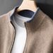 Loom Loom Men's Color Block Long Sleeve Knitted Zipper Jacket Loose Casual Thickened Plus Size Top_viptrois.com