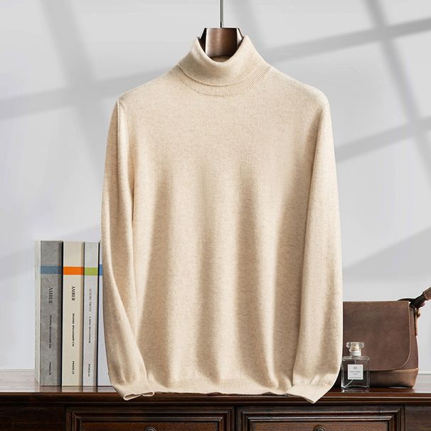 Nordmann Autumn Winter New 100% Pure Men's Light High Neck Cashmere Business Casual Plus Size Knitted Sweater Men_viptrois.com