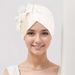 New Women's Flower Pearl Accessories Elegant Fashion Muslim Turban Hat Chemotherapy Hat Headscarf Hat_viptrois.com