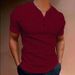 Men's Clothing Fashion Short Sleeve T Shirt Trendy V Neck Shirt_viptrois.com