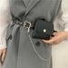 Punk style concave chain with bag belt trendy and versatile women's belt full hole small belt_viptrois.com