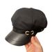 Octagonal Beret Hat For Women, Spring And Autumn Newsboy Cap, Casual Versatile Black Navy Hat, Trendy Face-Slimming_viptrois.com