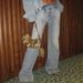 Men's Clothing Urban Washed Trousers Distressed Micro Flared Blue Jeans_viptrois.com