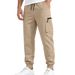 Men's Clothing Men's Plus Size Heavyweight Terry Cloth Trousers Autumn Winter Casual Workwear Sportswear Trendy Drawstring Multi Pocket_viptrois.com