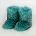 women's outer wear warm and non slip cross border long fur mid tube raccoon fur winter snow boots_viptrois.com