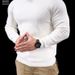 Men's Clothing Round Neck Sweater Heavy Knitted Tops Heavyweight Knit Sweater Slim Fit Round Neck Pullover Casual Long Sleeve Top For Teens & Adults_viptrois.com