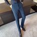 Men's Slim-Fit Dress Pants For Fall & Winter, Wrinkle-Free, Stretch Polyester, Business Casual, Straight-Leg, Office Wear, Dark Tones_viptrois.com