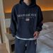 Men's Clothing autumn casual sports suit men and women Korean version of the trendy printed sweater loose straight leg pants couple_viptrois.com