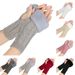 Women's Fingerless Velvet Gloves - Knitted 8-Shaped Twisted Design, Warm & Soft Wool For Autumn & Winter (Short Turn-Up Cuff, Stylish & Cozy)_viptrois.com