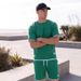 Summer Men's Sports Casual T-Shirt And Shorts Set Style Handsome 2 Piece Set Waffle Pattern_viptrois.com