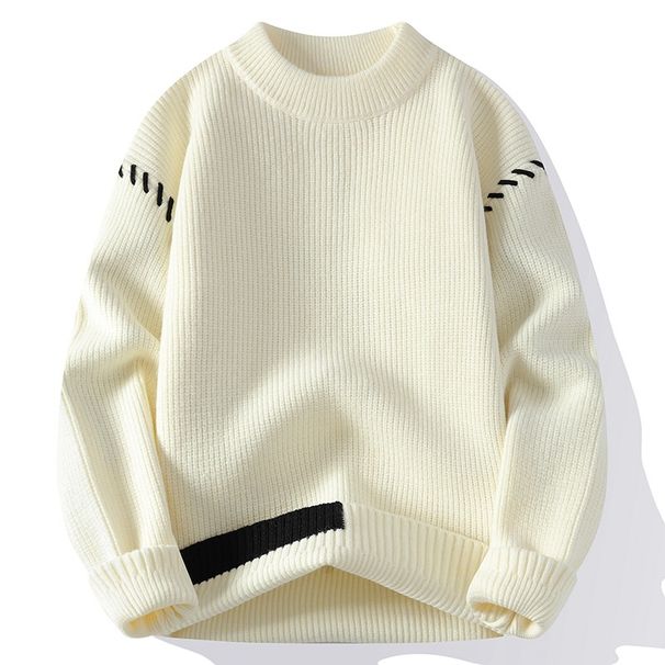 Men's Semi-turtleneck Sweater Men's Thickened Pullover Trendy Men's Knitted Sweater Top Men's Clothing_viptrois.com
