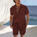 Men's Clothing Short Sleeved Collar Shirt Summer Thin Suit Casual Sportswear Shorts Shirt_viptrois.com
