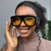 JNPCXI Oversized Square Sunglasses Fashion Color Grade Women Luxury Retro Shades UV400 Outdoor Men Sunglasses_viptrois.com