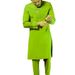 Men's Clothing Men's Suit Two Piece Pants Suit Solid Color Stitching Round Neck Long Sleeve Party Men's Ethnic Style_viptrois.com
