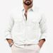 Men's Clothing Shirts With Multiple Pockets Casual Long Sleeved Tops_viptrois.com