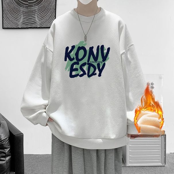Men's Fleece Thickened Sweater Winter American Retro Ins Trendy Brand Hong Kong Style Student Top_viptrois.com