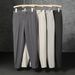 Men's Summer Ice Silk Dress Pants – Slim Fit Straight Leg Business Casual Trousers (Wrinkle-Resistant, Breathable Polyester)_viptrois.com