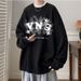 Autumn New Hoodie Retro Round Neck Pullover Top Loose Casual Jacket_viptrois.com