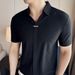 High Elasticity Men's Casual Polo Shirt Short Sleeve Ice Silk Seamless Thin Waffle Knit Style Summer Arrival_viptrois.com