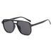 Fashionable Simple Square Frame UV Protection Internet Celebrity Double Bridge Rivet Pilot Sunglasses_viptrois.com