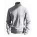 Men's High Neck Cable Knit Sweater - Solid Color Casual Pullover For Autumn & Winter Fashion Trends_viptrois.com