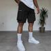 Men's Clothing Shorts Beach Casual Pants Large Loose Solid Color Drawstring Shorts_viptrois.com