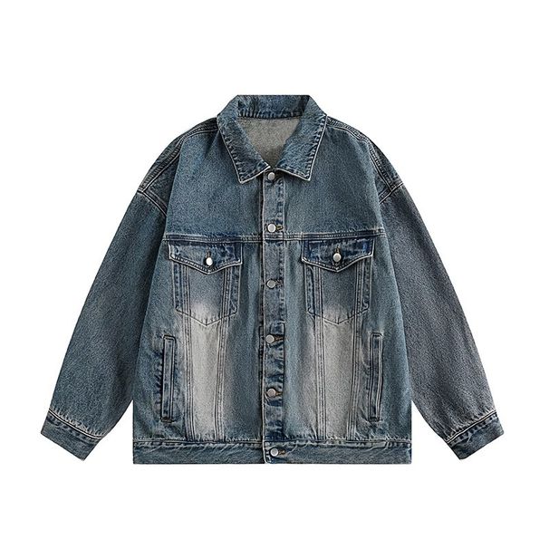 Men's Clothing Spring And Autumn Fashion Brand Design Denim Jacket Men Retro Distressed Loose Versatile Handsome Jacket_viptrois.com