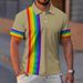 Men's Breathable Print Polo Shirt Short Sleeve Casual Knit Top for Everyday Style_viptrois.com