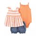 Baby Short Sleeved One Piece Clothes For Girls With Slings And Printed Short Sleeved Newborn Summer Thin Cute And Handsome Suit 3 Pieces_viptrois.com
