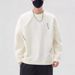 Spring Autumn fashion trend splicing design with a casual and high-end feel, ins long sleeved versatile round neck_viptrois.com
