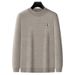 Men’s Fleece-Lined Embroidered Sweater – Thermal High-Neck Pullover, Thick Chenille Knit For Winter, Casual & Warm_viptrois.com
