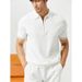 Men's Dry Breathable Business White Polo Shirt Summer Ice Silk Casual Collared Tee_viptrois.com