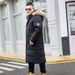 Men's Clothing Extra Long Down Coat For Big & Tall, 700 Fill Power White Duck Down, Waterproof Winter Jacket With Fox Fur Collar, Black & Grey_viptrois.com