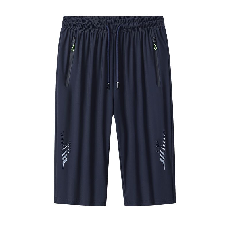 Men's Clothing Summer Men's Ice Silk Shorts Ice Sense Cropped Pants Quick Drying High Elastic Casual Shorts Men_viptrois.com