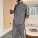 Men's Clothing Spring And Autumn Fashion Large Size Cardigan Stand Collar Sweatshirt Loose Elastic Sweatpants A Complete Set Of Casual Sports Suit_viptrois.com
