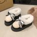 SHLIANG Winter New Fashionable Bow Warm Home Boots For Women's Indoor Soft Bottom Slippers Comfortable Boots X0060_viptrois.com