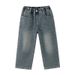 Mother & Kids Boys Pants Spring And Autumn Jeans Middle And Large Children Boys Straight Trousers Plus Velvet Casual Pants_viptrois.com