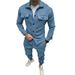 Men's Clothing Large Size Fashion Men's Suit Spring And Autumn Two Piece Suit Suede Casual Jacket Pants_viptrois.com
