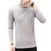 Men's Slim-Fit High Neck Sweater – Lightweight Acrylic Blend Pullover For Autumn & Winter_viptrois.com