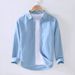 New Long Sleeved Shirt Men's Shirt Business Casual Shirt. No Interior Or Other Accessories_viptrois.com