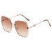 Frameless gradient sunglasses, female spicy girl concave shape, Instagram popular temperament, sunglasses with UV_viptrois.com
