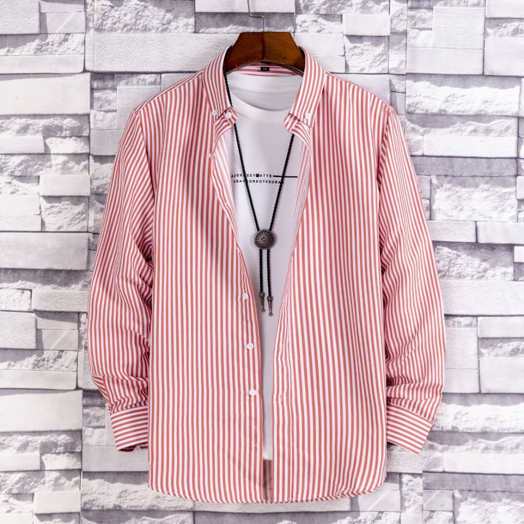 Men's Striped Long Sleeve Shirt – Stylish Printed Casual Shirt For Nightlife, Barbers & Trendy Youth_viptrois.com