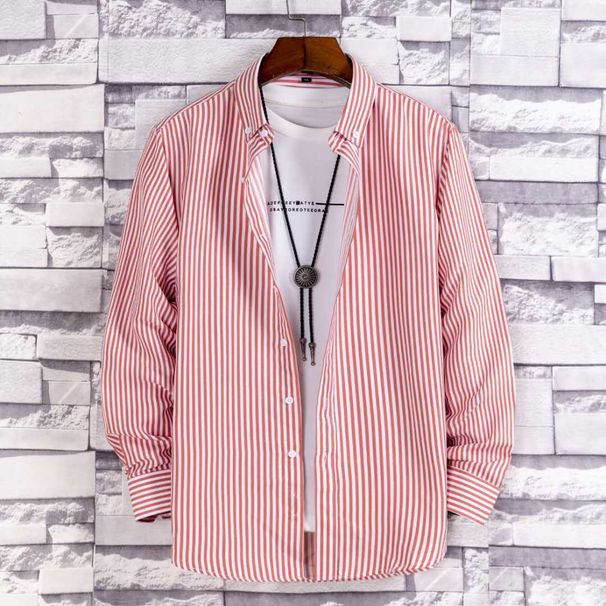 Men's Striped Long Sleeve Shirt – Stylish Printed Casual Shirt For Nightlife, Barbers & Trendy Youth_viptrois.com