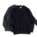 Solid Color Polo Collar Long Sleeved Lapel Loose Knit Sweater With Fur_viptrois.com